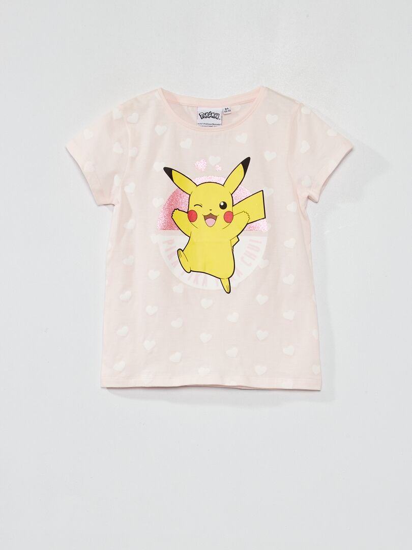 Camiseta 'Pokémon' con cuello redondo rosa - Kiabi