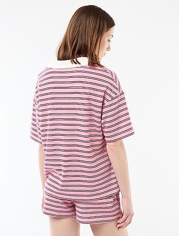 Camiseta polo ancha en tejido de rizo