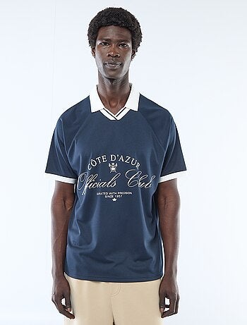 Camiseta polo estampada con mensaje