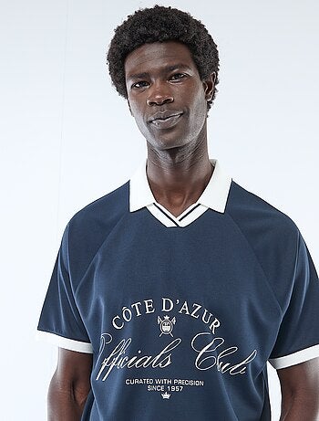 Camiseta polo estampada con mensaje