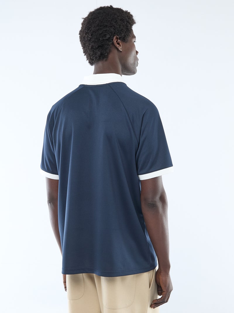 Camiseta polo estampada con mensaje Azul - Kiabi