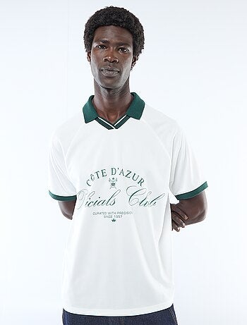 Camiseta polo estampada con mensaje