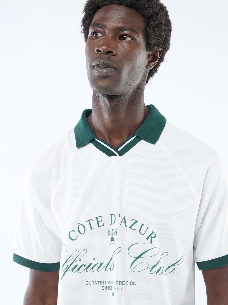 Camiseta polo estampada con mensaje Blanco - Kiabi