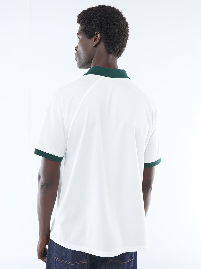 Camiseta polo estampada con mensaje Blanco - Kiabi
