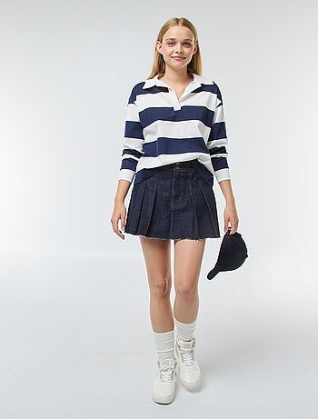 Camiseta polo oversize de rayas