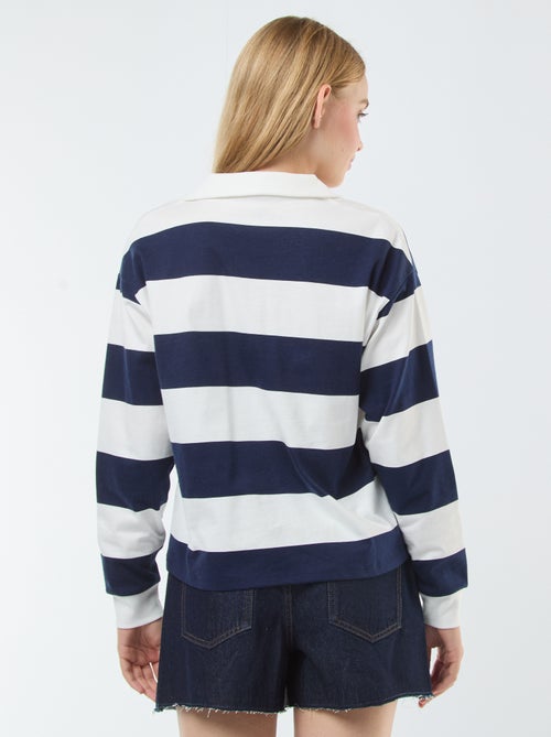 Camiseta polo oversize de rayas - Kiabi