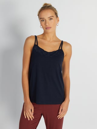 Camiseta posoperatoria de pijama de tirantes finos