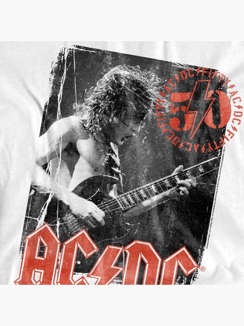 Camiseta póster del sello para hombre - acdc Blanco - Kiabi