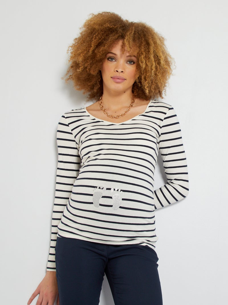 Camiseta premamá AZUL - Kiabi