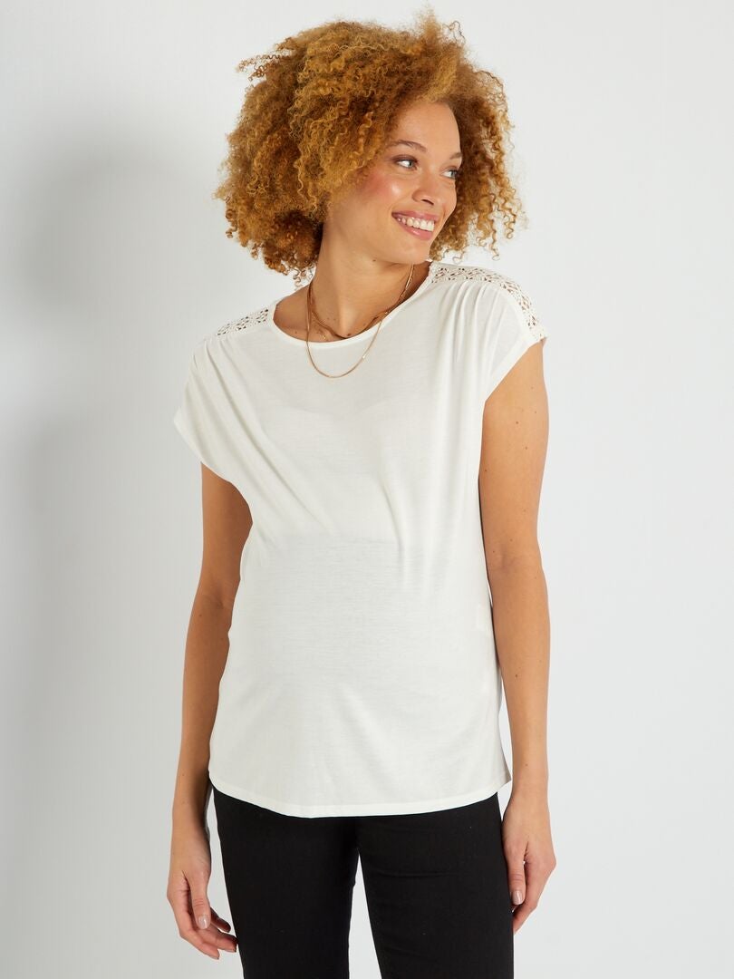 Camiseta premamá blanco nieve - Kiabi