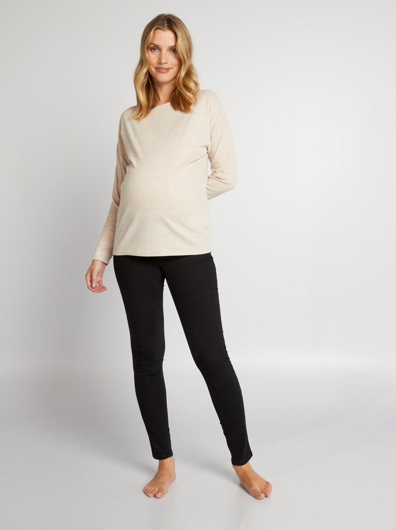 Camiseta premamá de material de jersey BEIGE - Kiabi