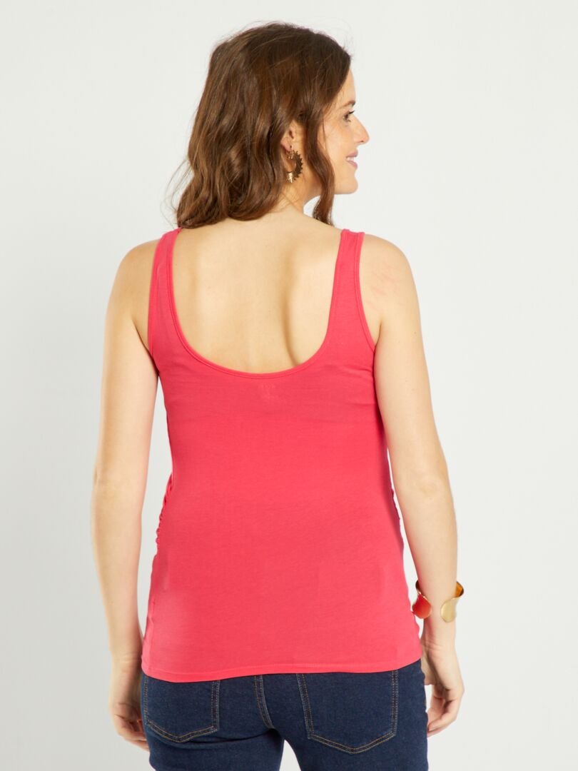Camiseta premamá de punto lisa elástica Rosa - Kiabi