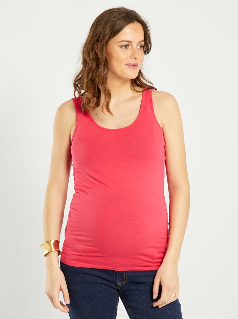 Camiseta premamá de punto lisa elástica Rosa - Kiabi