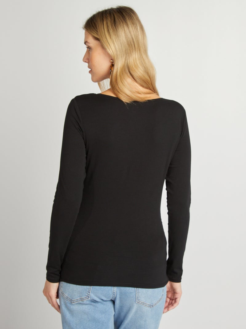 Camiseta premamá de punto negro - Kiabi