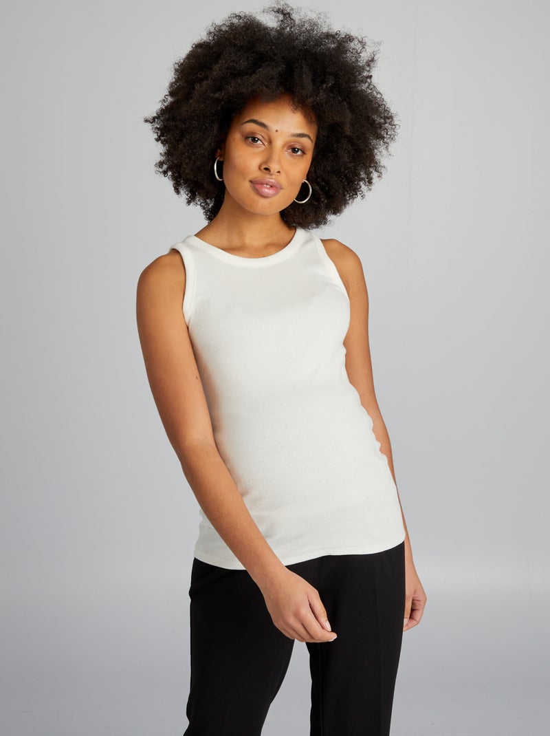 Camiseta premamá de tirantes BLANCO - Kiabi