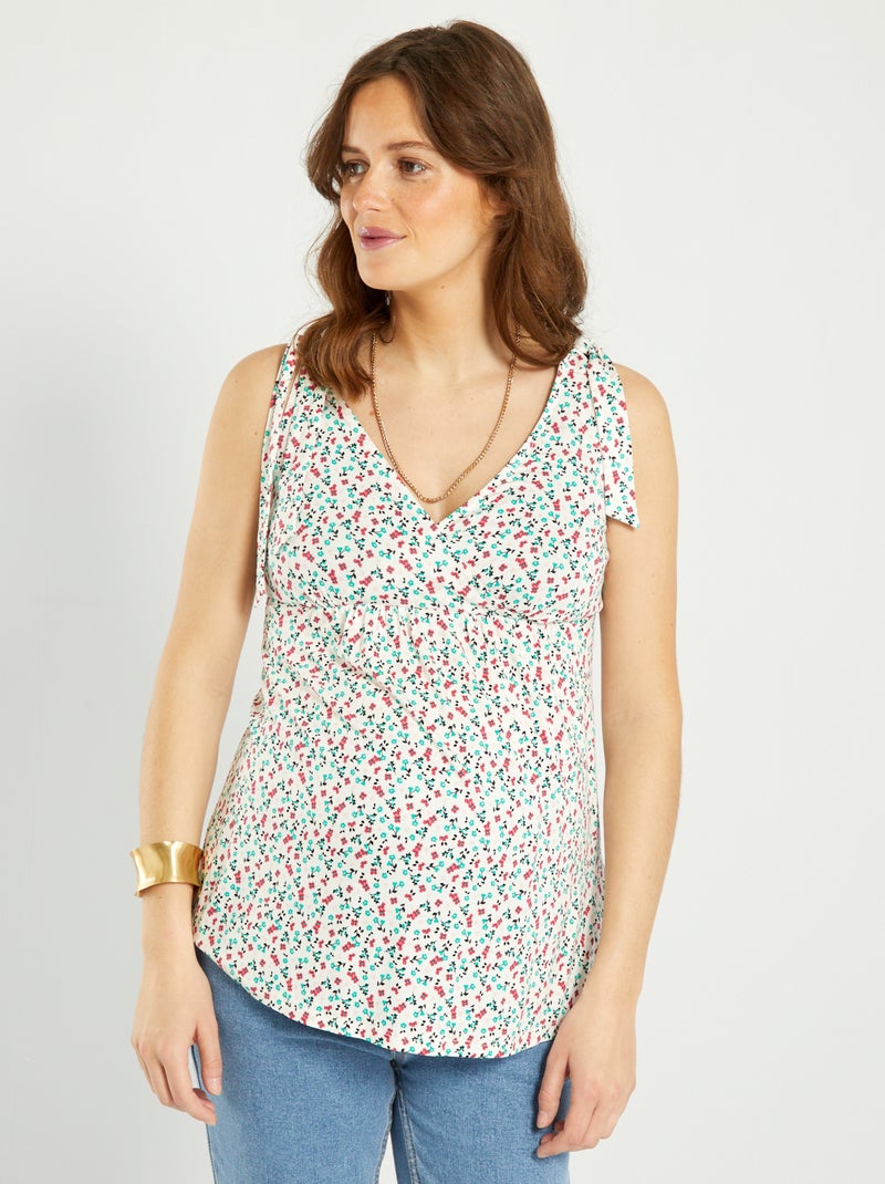 Camiseta premamá de tirantes con estampado BLANCO - Kiabi
