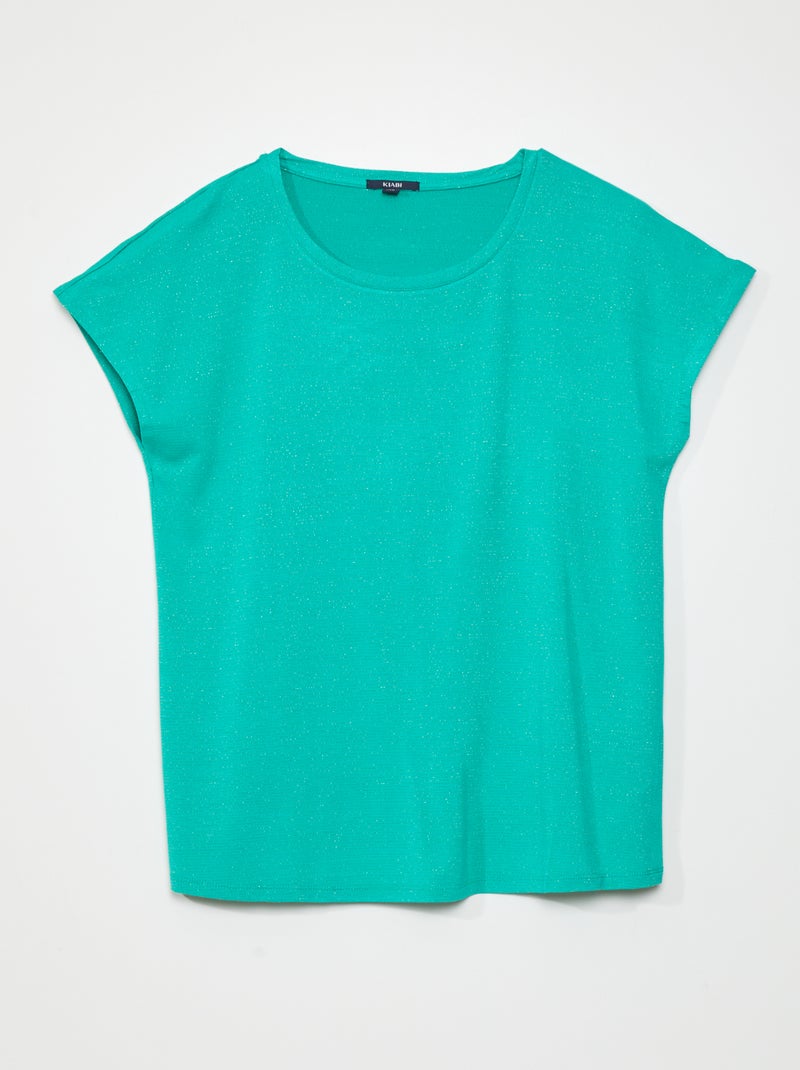 Camiseta premamá manga corta de rayas finas Verde - Kiabi