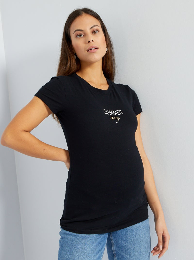 Camiseta premamá 'Summer baby' NEGRO - Kiabi