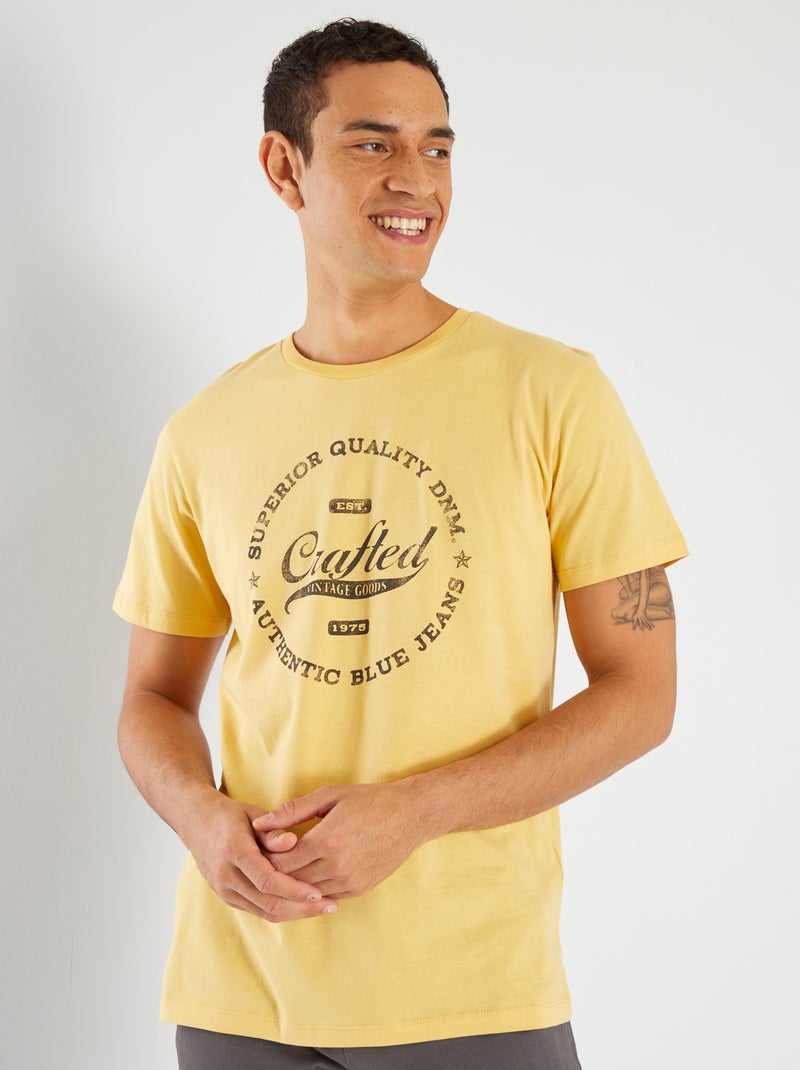 Camiseta 'Produkt' de algodón estampado AMARILLO - Kiabi
