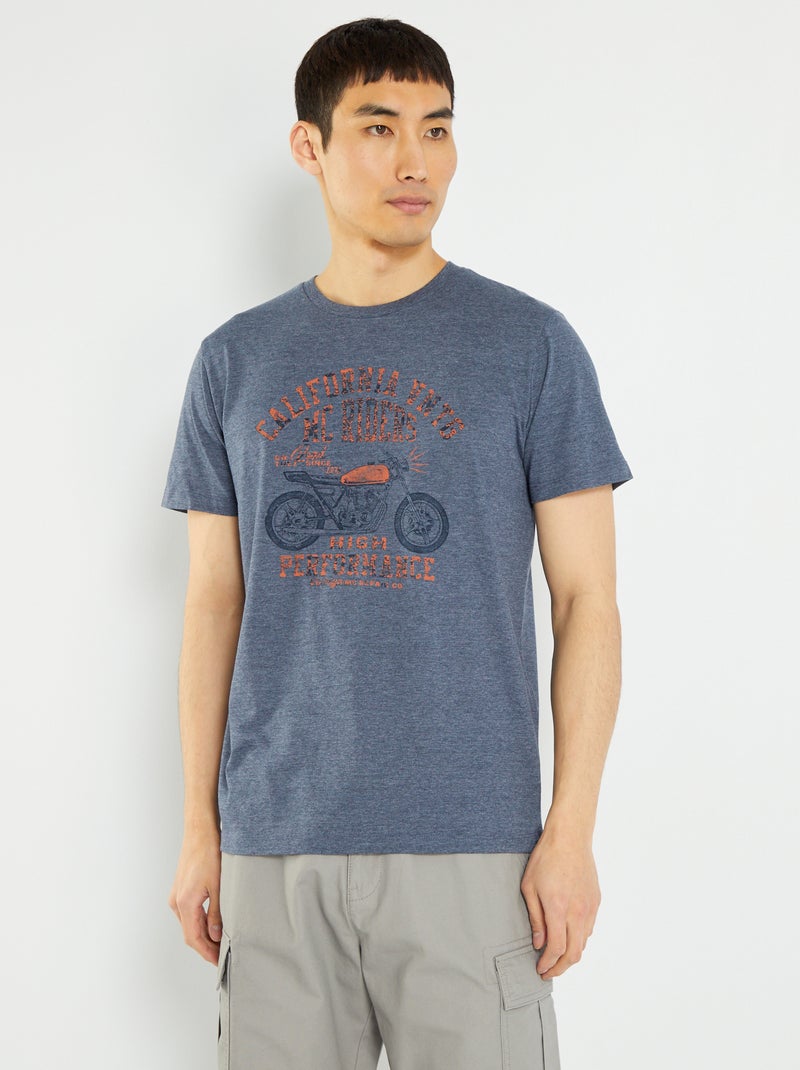Camiseta 'Produkt' de punto azul - Kiabi