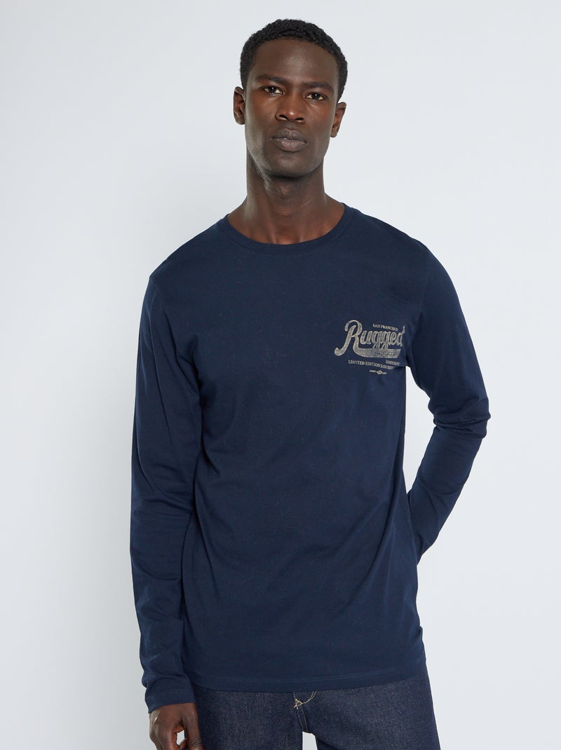 Camiseta 'Produkt' de punto azul marino - Kiabi