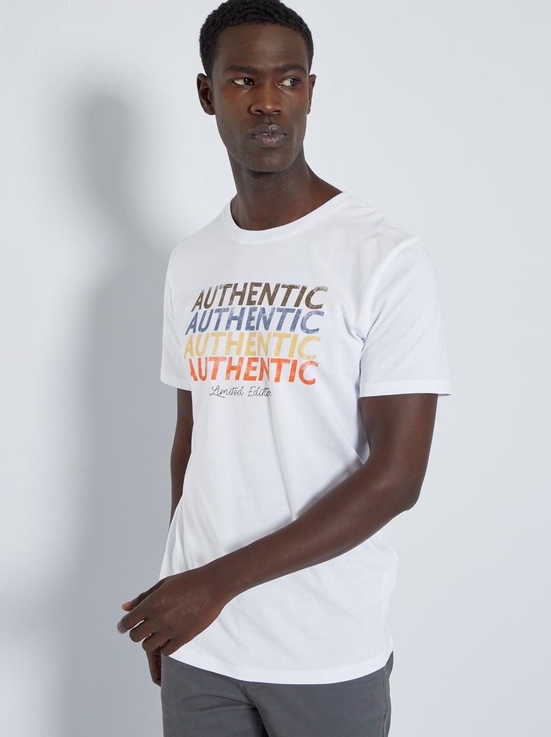 Camiseta 'Produkt' de punto blanco - Kiabi