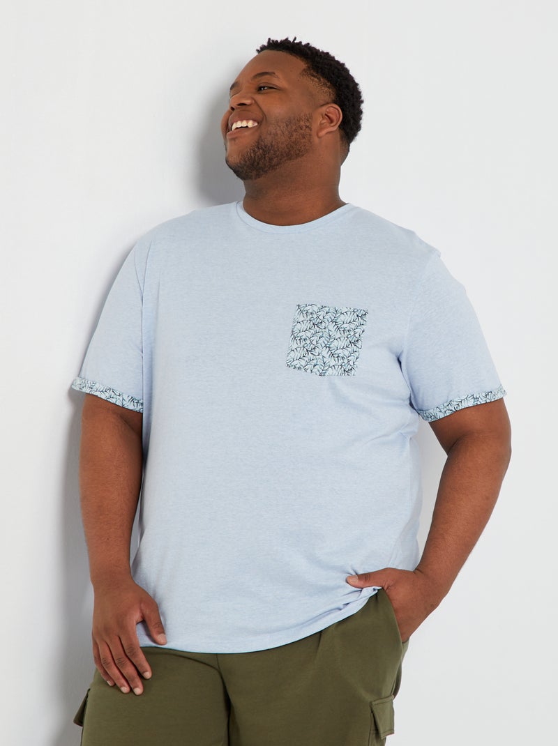 Camiseta 'Produkt' de punto con bolsillo AZUL - Kiabi