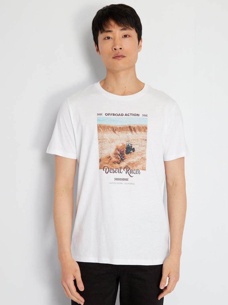 Camiseta 'Produkt' de punto con estampado blanco - Kiabi