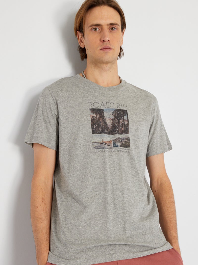 Camiseta 'Produkt' de punto con estampado gris - Kiabi