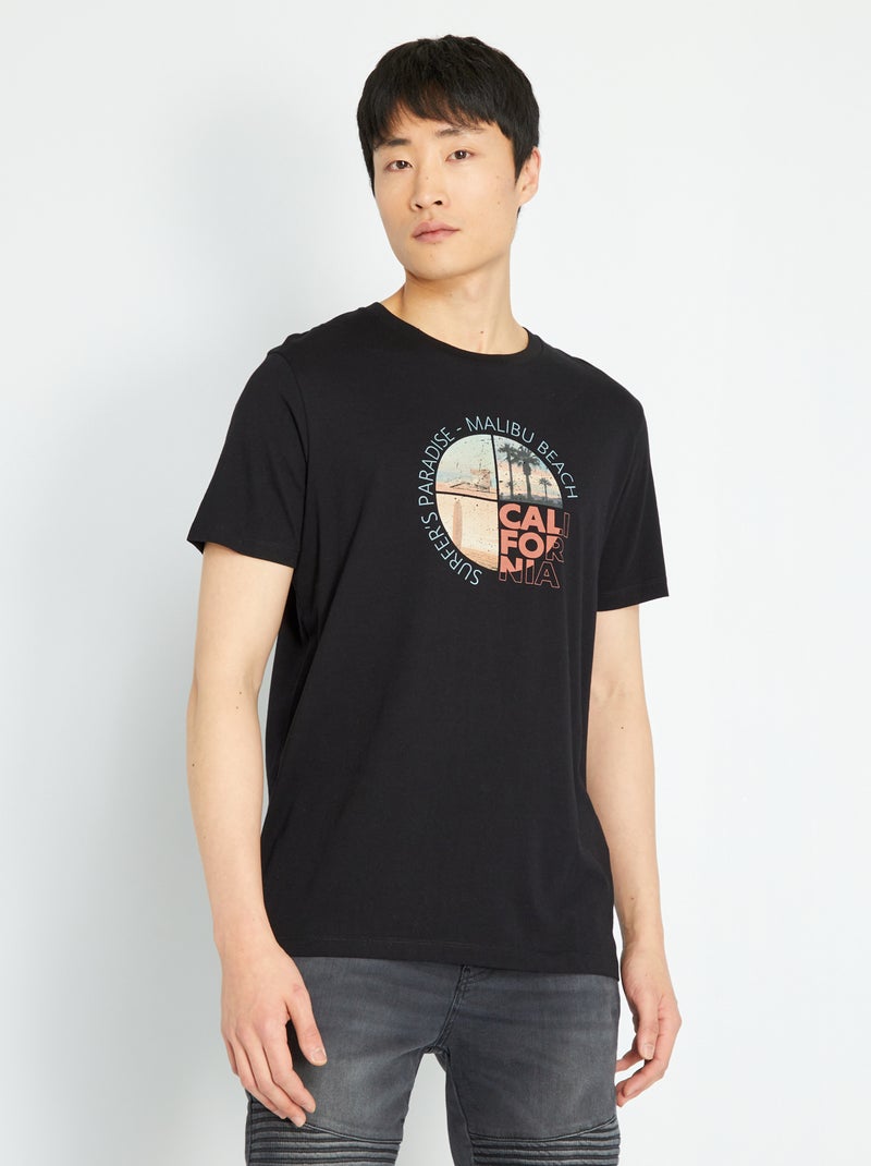 Camiseta 'Produkt' de punto con estampado negro - Kiabi