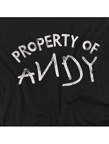 Camiseta property of andy para adultos unisex - toy story
