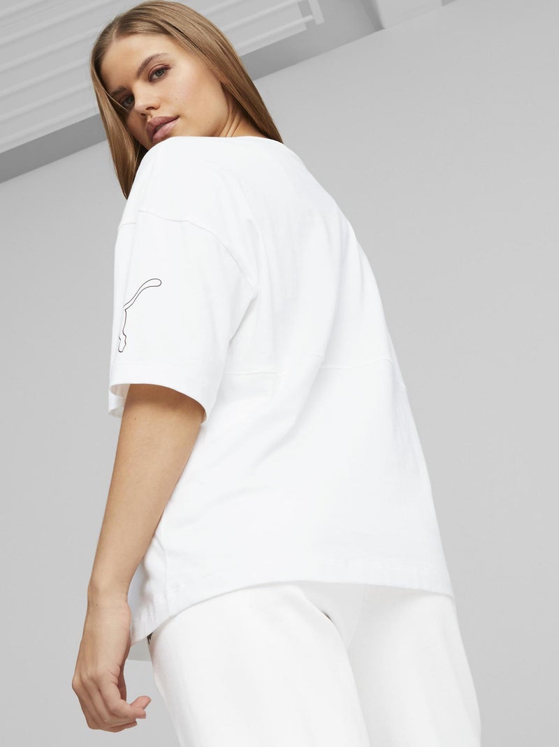 Camiseta 'Puma' con cuello redondo BLANCO - Kiabi