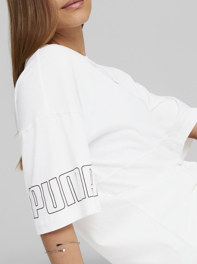 Camiseta 'Puma' con cuello redondo BLANCO - Kiabi