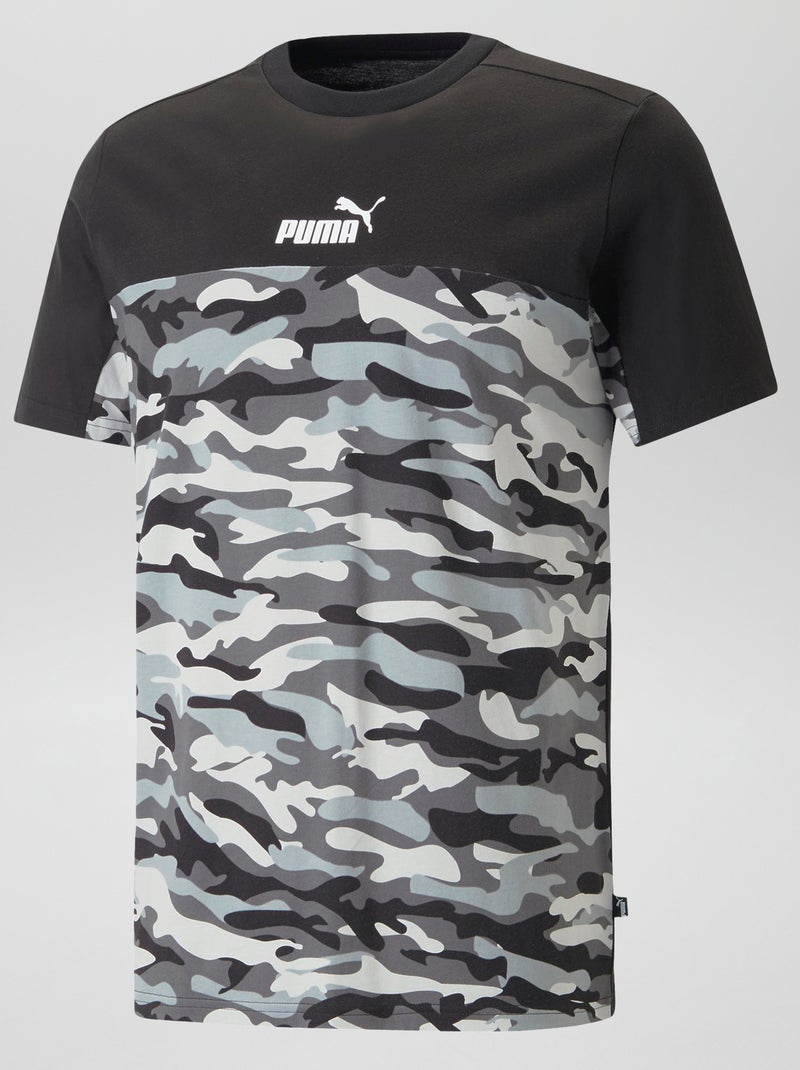 Camiseta 'Puma' con cuello redondo NEGRO - Kiabi