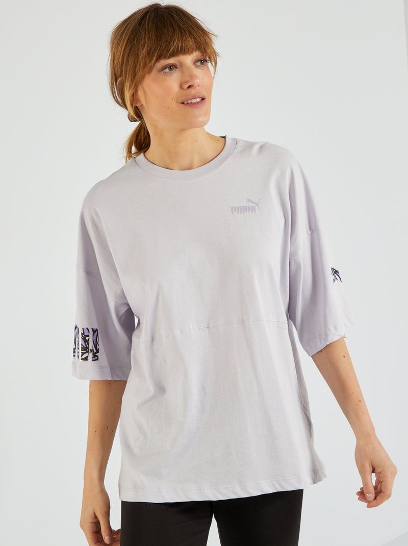 Camiseta 'Puma' con cuello redondo PURPURA - Kiabi