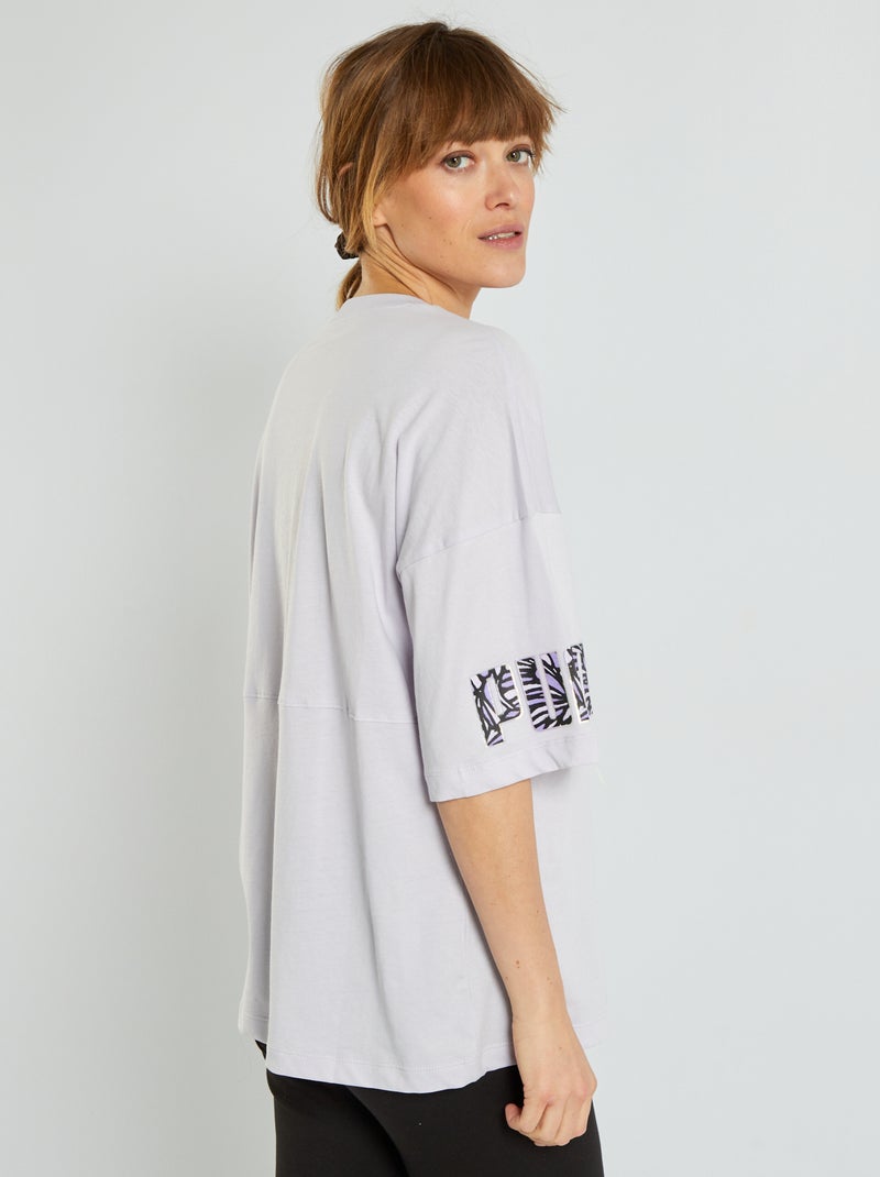 Camiseta 'Puma' con cuello redondo PURPURA - Kiabi
