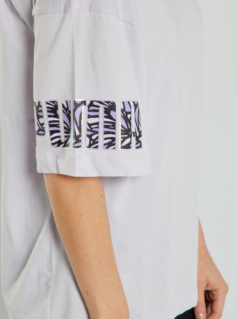 Camiseta 'Puma' con cuello redondo PURPURA - Kiabi