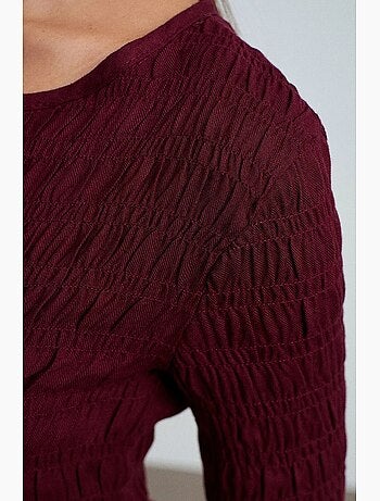 Camiseta punto texturizado abotonada manga larga dilvin