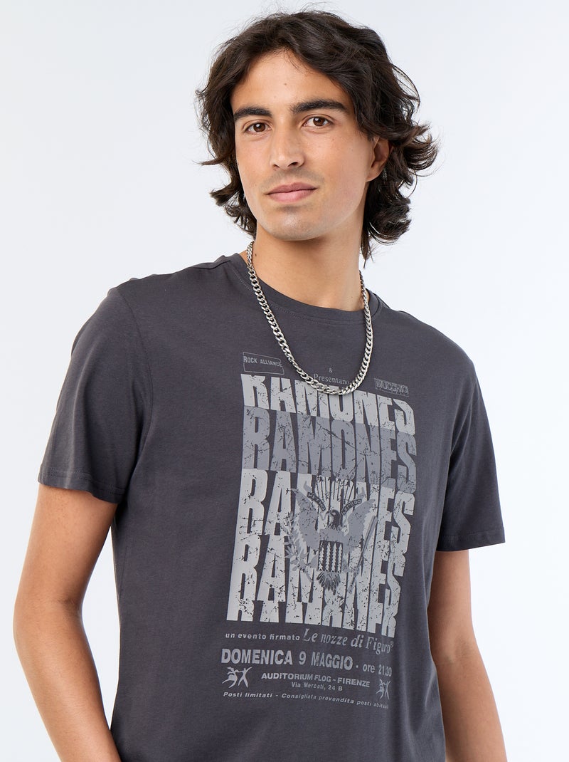 Camiseta 'Ramones' de manga corta Negro - Kiabi