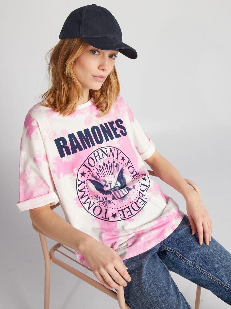 Camiseta 'Ramones' tie-dye ROSA - Kiabi