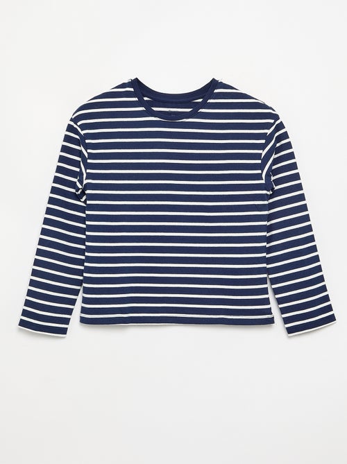 Camiseta rayada de manga larga - Kiabi