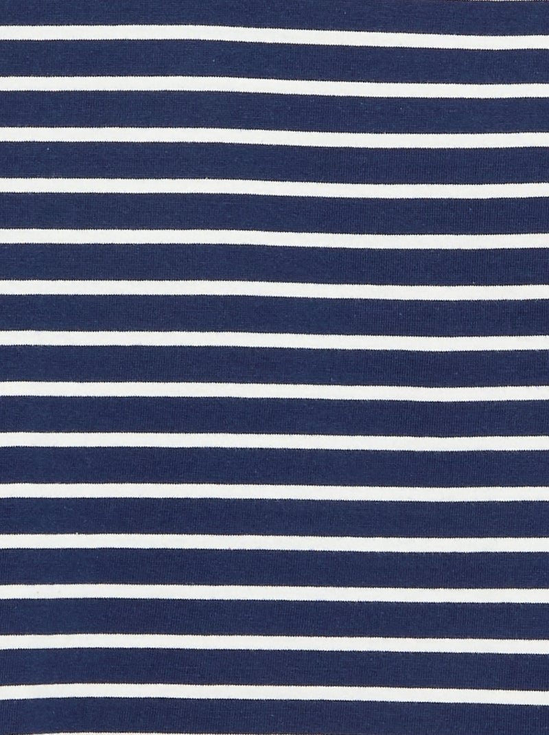Camiseta rayada de manga larga Azul - Kiabi