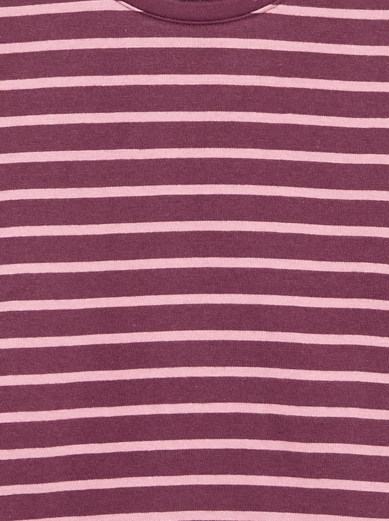 Camiseta rayada de manga larga Burdeos - Kiabi