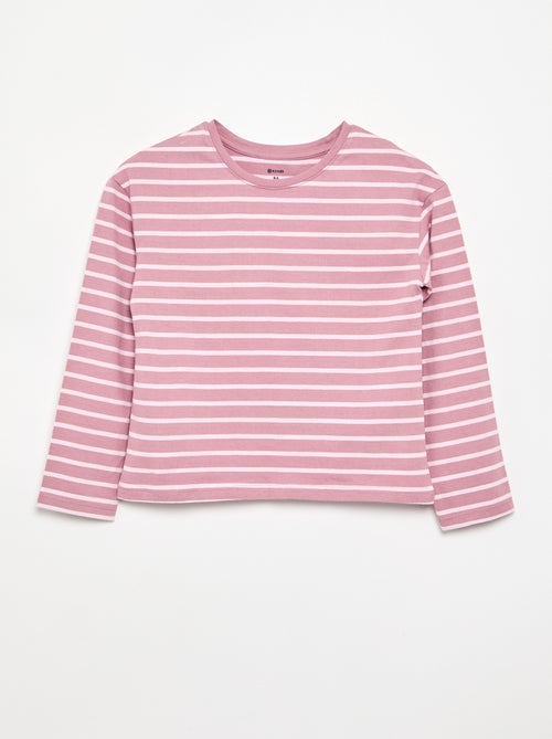 Camiseta rayada de manga larga - Kiabi