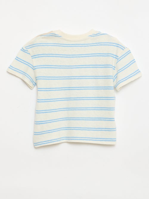 Camiseta rayada de punto de algodón y lino - Kiabi