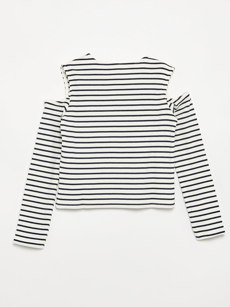 Camiseta rayada sin mangas Azul - Kiabi