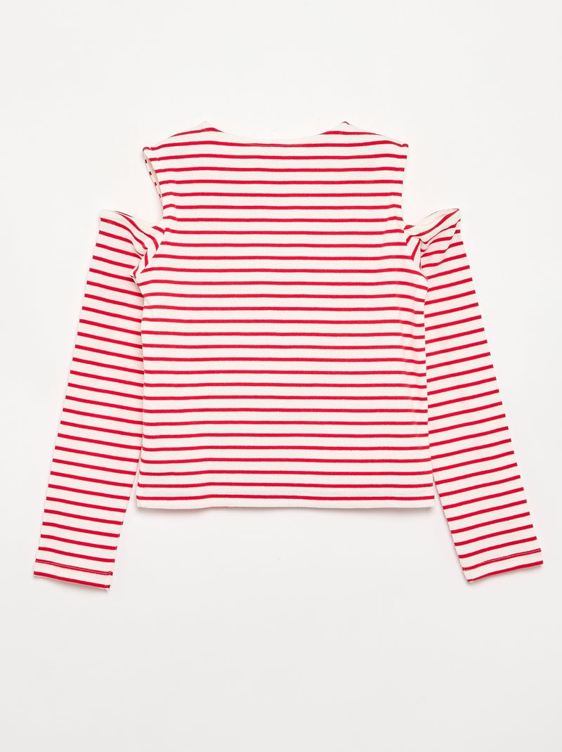 Camiseta rayada sin mangas Rojo - Kiabi