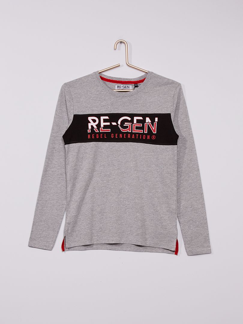 Camiseta 'rebel generation' gris - Kiabi