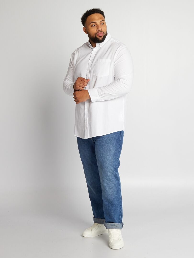 Camiseta recta con bolsillo en el pecho Blanco - Kiabi