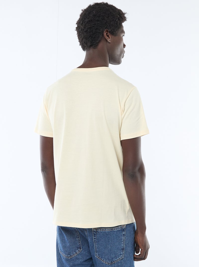Camiseta recta de punto lisa Amarillo - Kiabi
